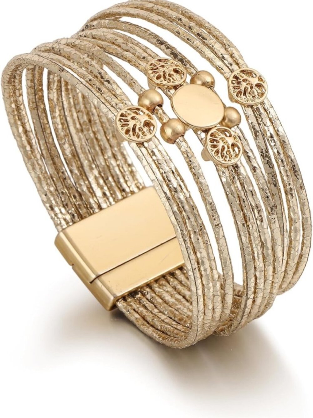 Anthropologie Gold Multi-Strand Decorative Magnetic Bracelet